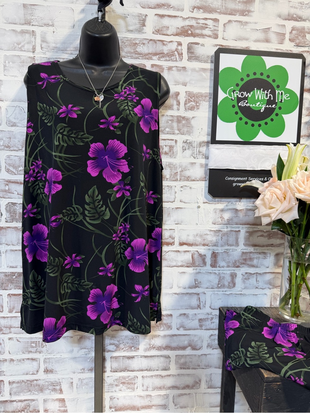 Kisses & hugs loungewear set  with Purple Floral Print 3X